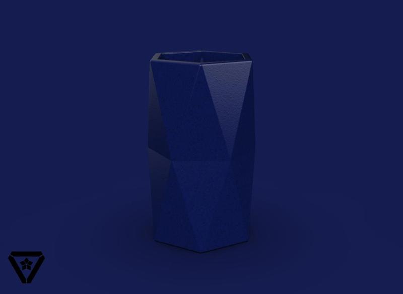 71. Facet Origami Geometric Flower Vase - V14 - Ija (Inches)