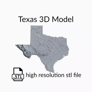 USA State of Texas Topographic Map - 3D Terrain Topography