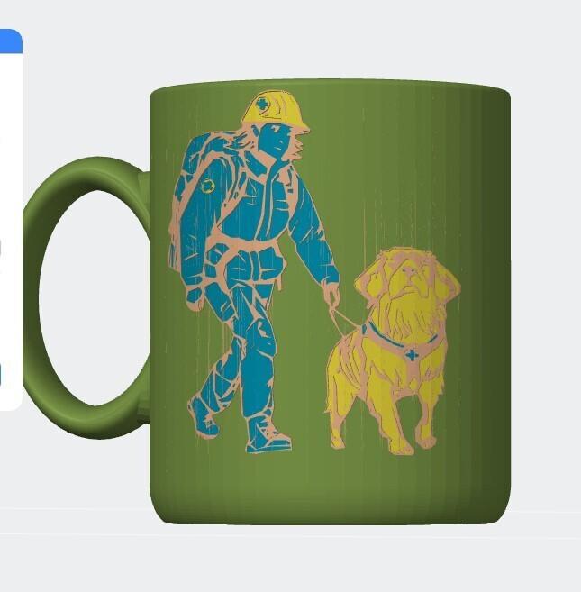 SAR DOG Pott decorative mug RHS rescue dog team