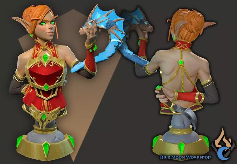 fantasy Blood Elf bust