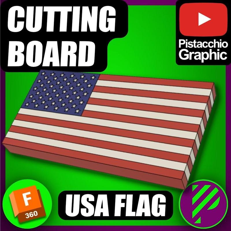 Cutting Board USA Flag + Technical E-Book Drawing