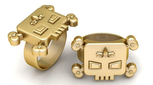 stylish skull ring PANDANT 3D PRINTABLE MODAL