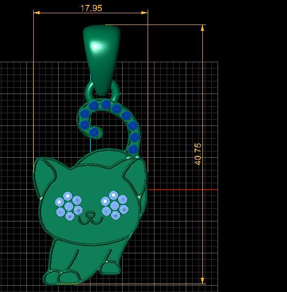 CUTE CAT PENDANT 3D PRINTABLE MODEL