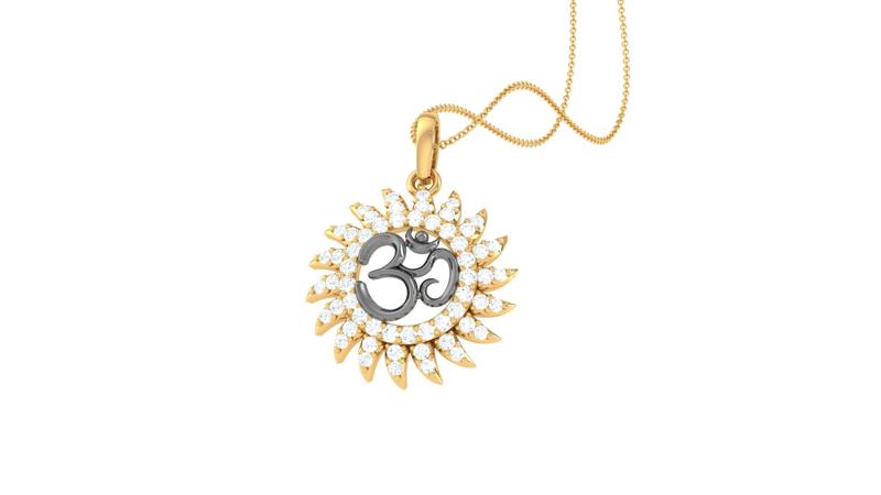 Om Gold and Diamond Pendant (65)