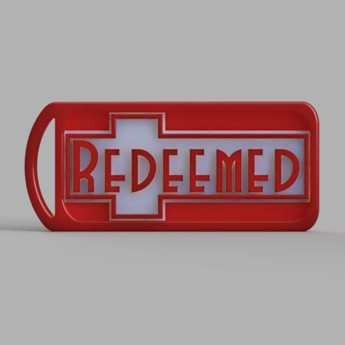 Christian - Redeemed - Cross - Key Tag - Tote Bag tag