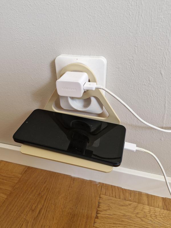 3D Printable Phone Charging Stand (Wall Outlet Mount) – No Supports Needed – STL File