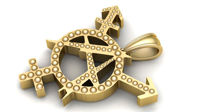 GWOOD Anarchy PANDANT 3D PRINTABLE MODAL