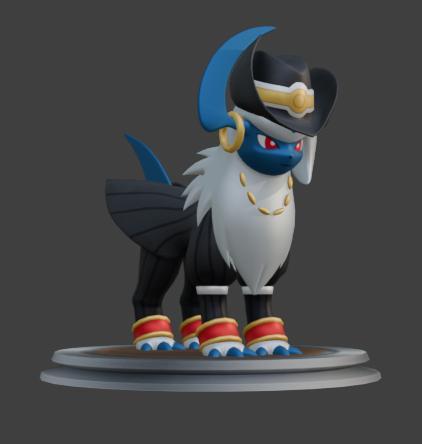 Absol - Elegant Tuxedo Style | 3D Printable STL | Pokémon Formalwear Figure