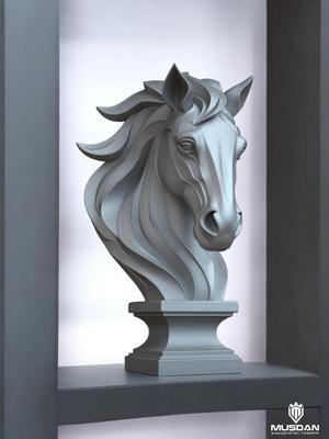 Graceful Horse Bust Elegant 3D Printable Sculpture