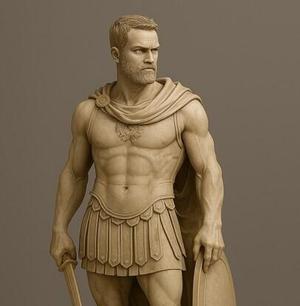 Ancient Greek Warrior – Full Body Realistic Statue | 3D Printable STL