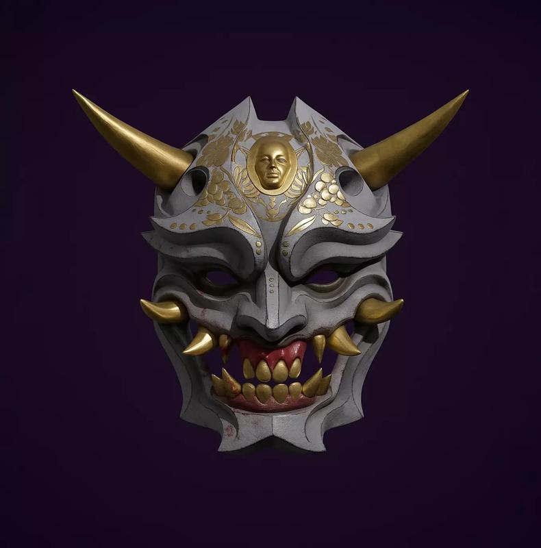 Japanese Golden Oni Nipponese mask toy