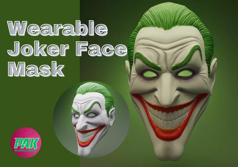 Joker Face Mask - Cosplay Halloween Mask - 3D Printing Model