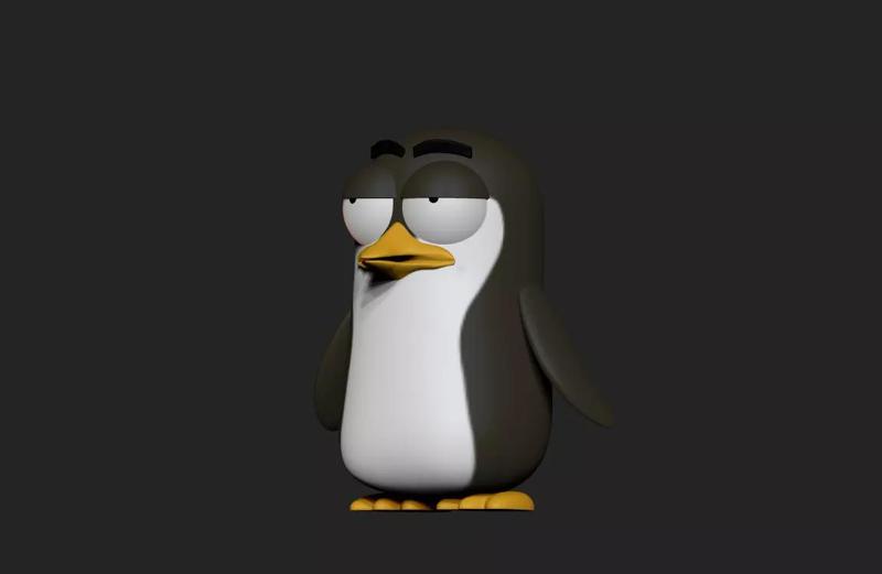 Boring Penguin 3D Print Character