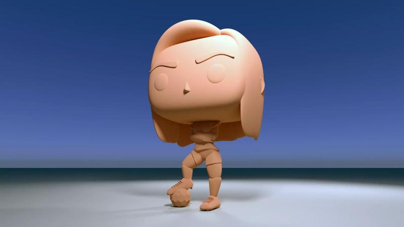 Custom Pop Soccer Football Girl DIY Figure 3D Print Model