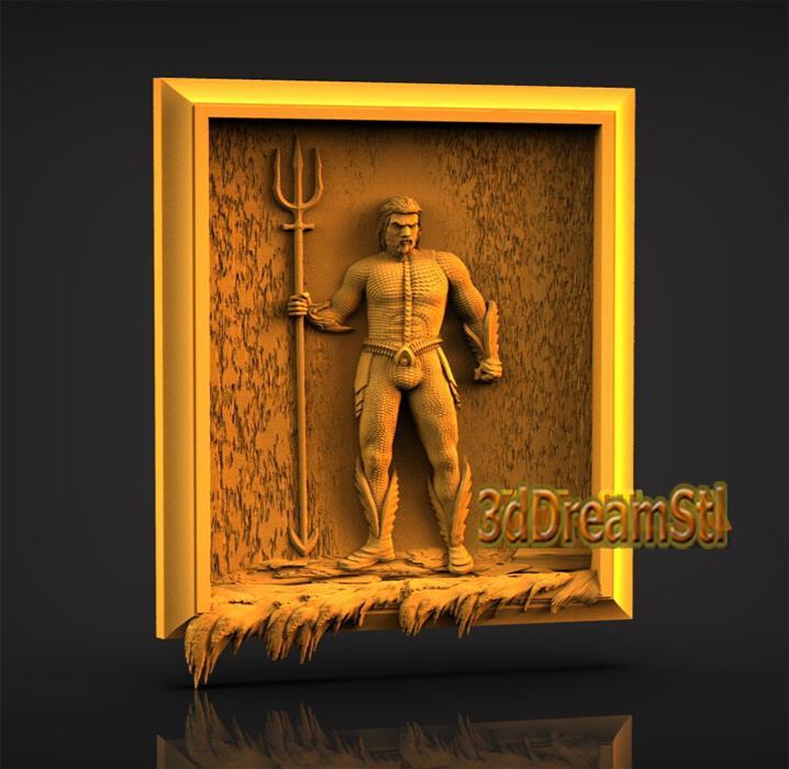 Aquaman STL model, CNC router engraver, artcam, aspire, cnc files, wood, art, wall decor, CNC