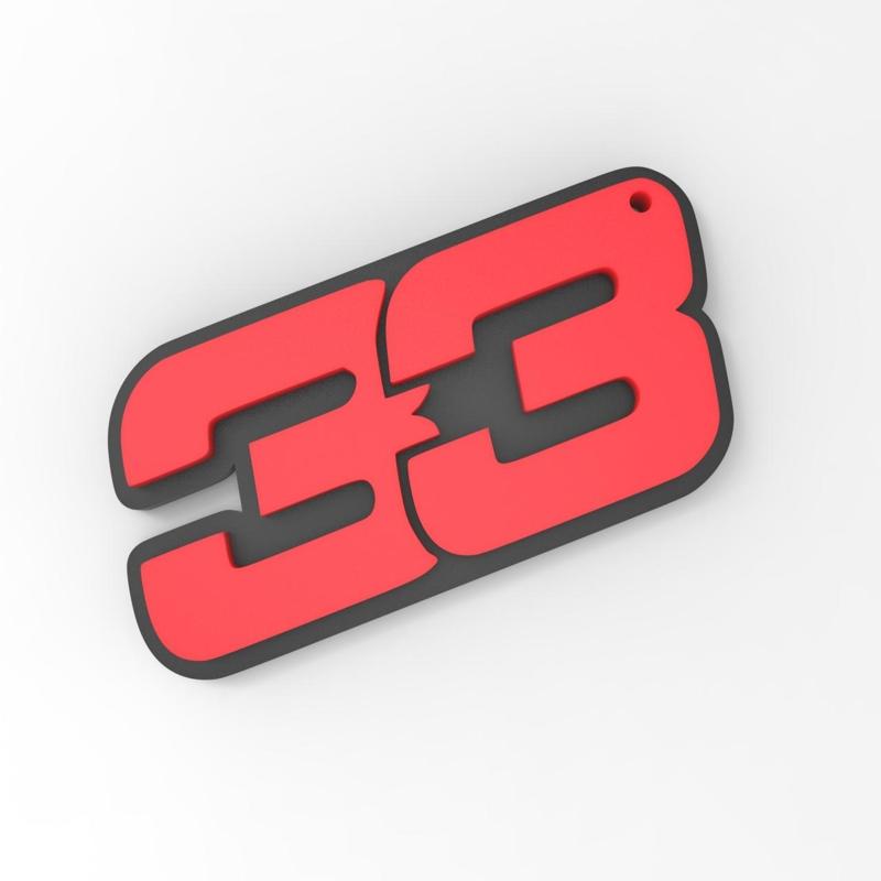 Max Verstappen #33 F1 Keychain - 3D Printable