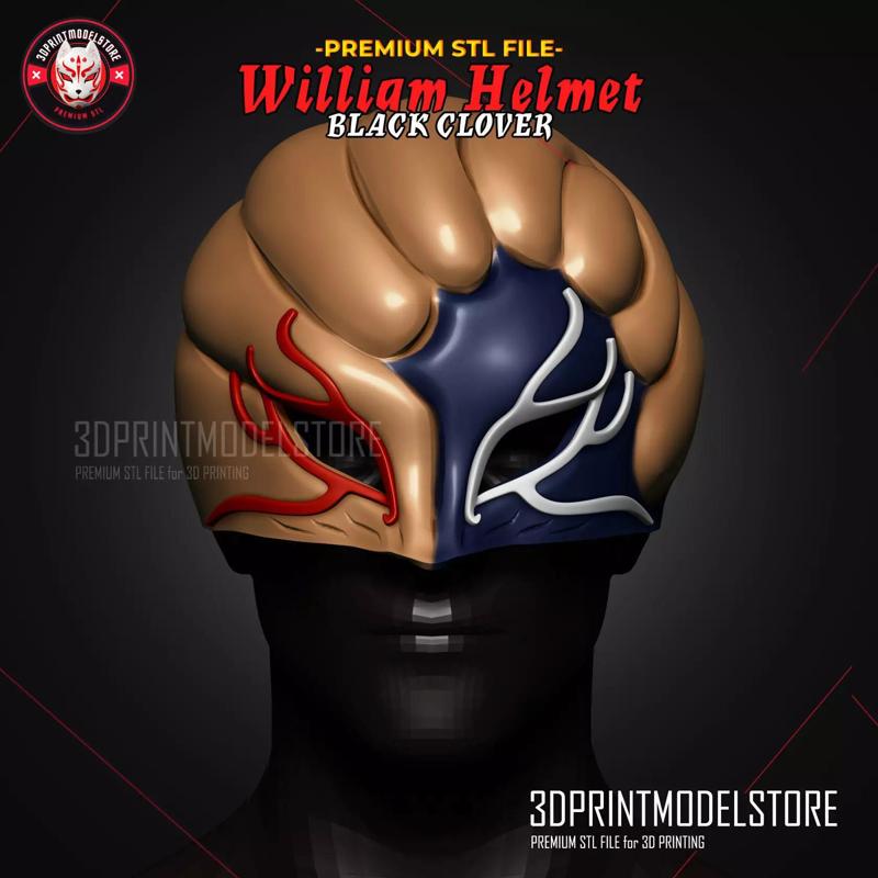 Black Clover William Vageance Mask - Anime Cosplay Helmet
