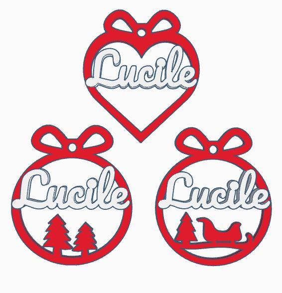 3 x Lucile, Christmas bauble