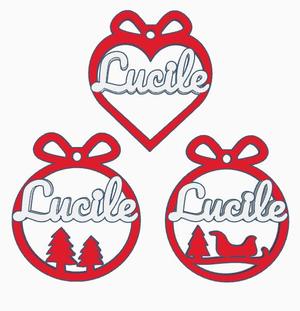 3 x Lucile, Christmas bauble