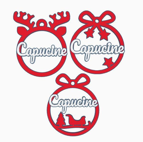 3 x Capucine, personalized Christmas tree ball, christmas
