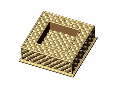 Square leather furniture capitone pattern ashtray bowl