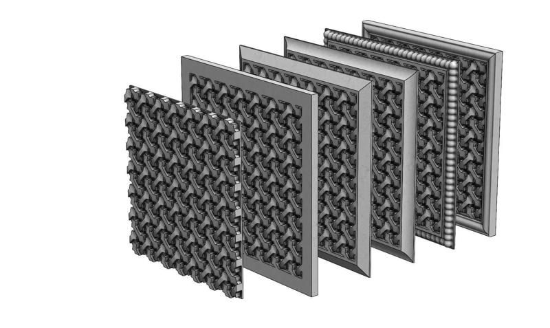 6 Moucharabieh plaster and wood tiles