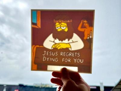 Jesus regret dying for you lithophane