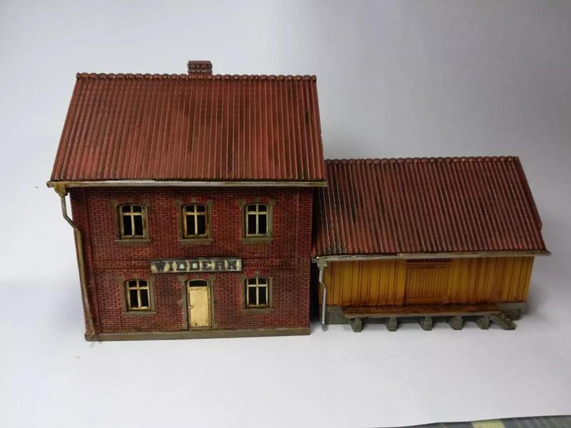 H0 Geraman Narrow Gauge Station Widdern with internal - resin
