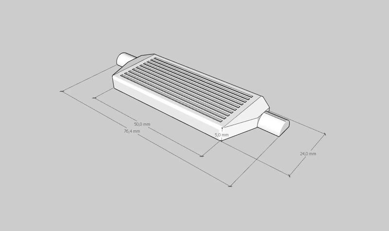 EXTRA LIGHT INTERCOOLER 76X24mm  RC DRIFT