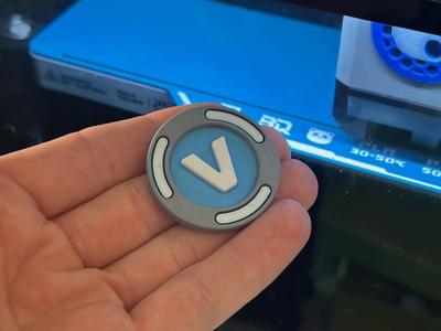 Fortnite Vbuck coin (AMS for multicolour printing)