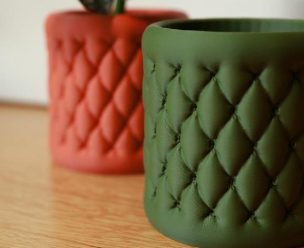 Tufted Planter - Decorative Flower Pot - Cushion Effect Home Decor - 3D Print STL File