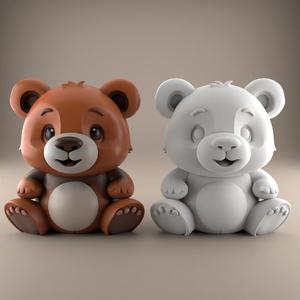 Cute Bear STL File - 3D Model for Decoration Gift