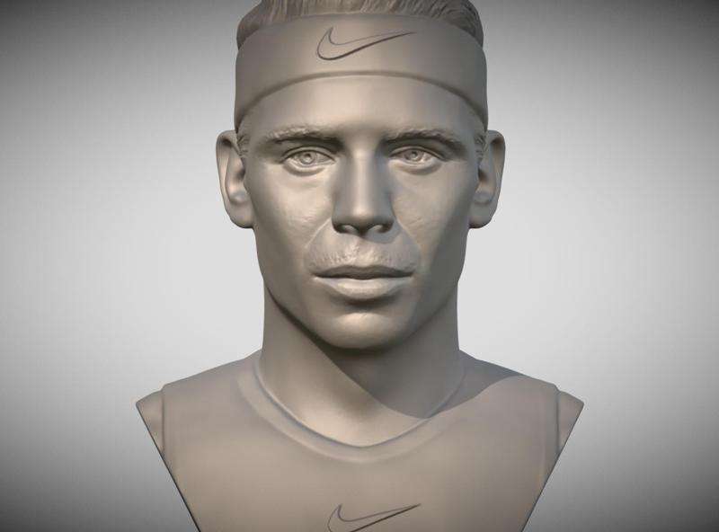 Rafael Nadal bust for 3D printing