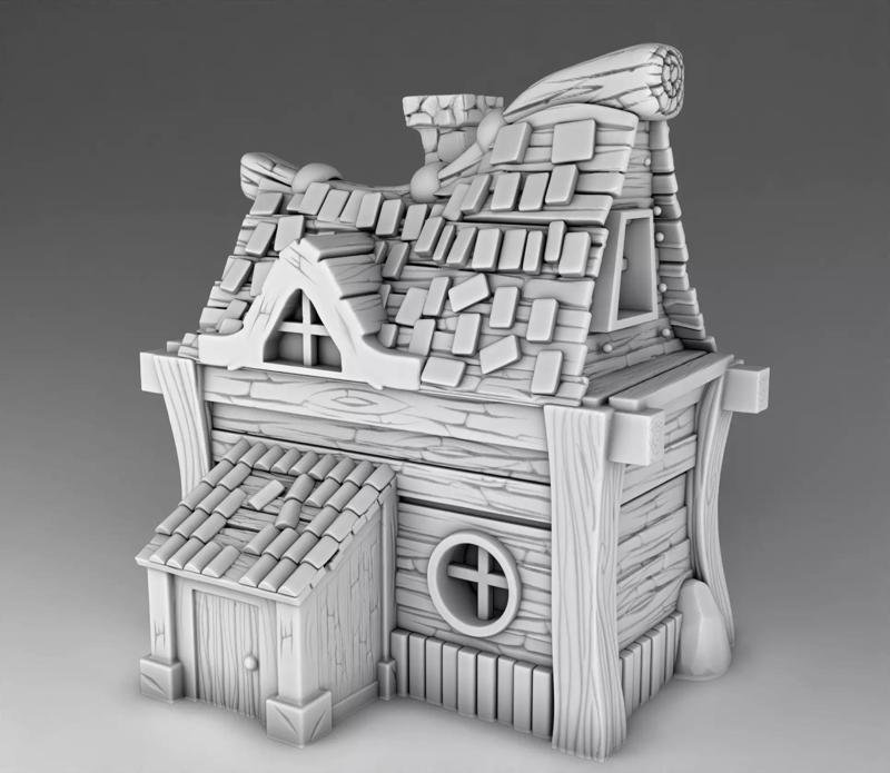 House wooden with roof