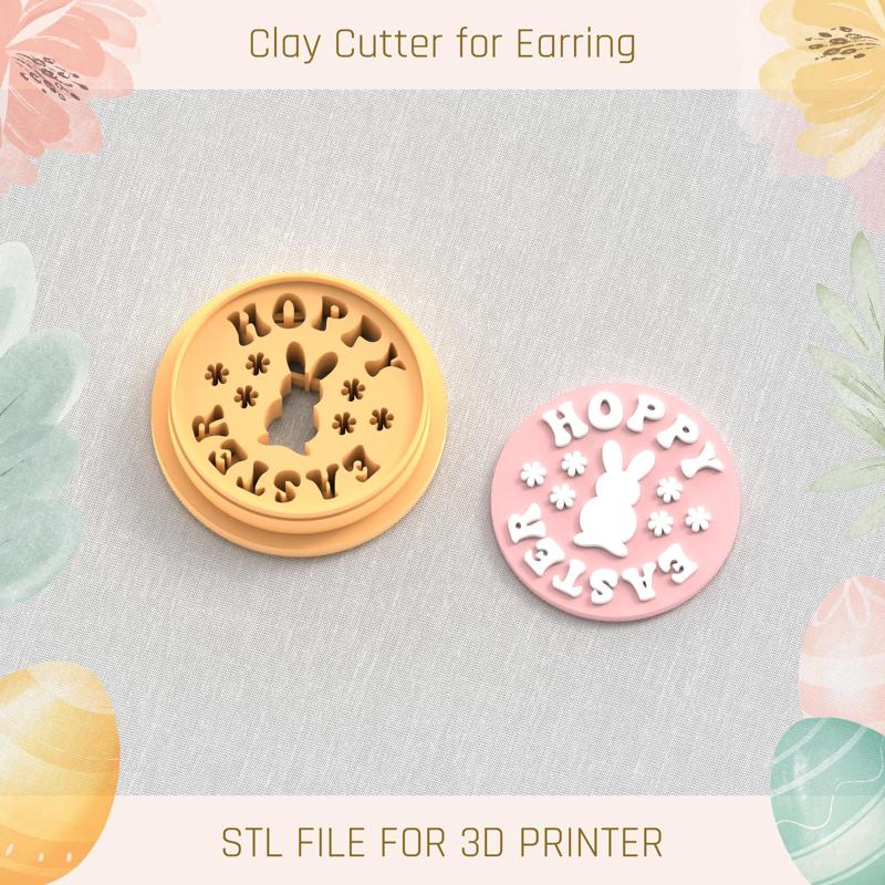 Easter Stamp Hoppy Easter EASTER POLYMER CLAY CUTTER