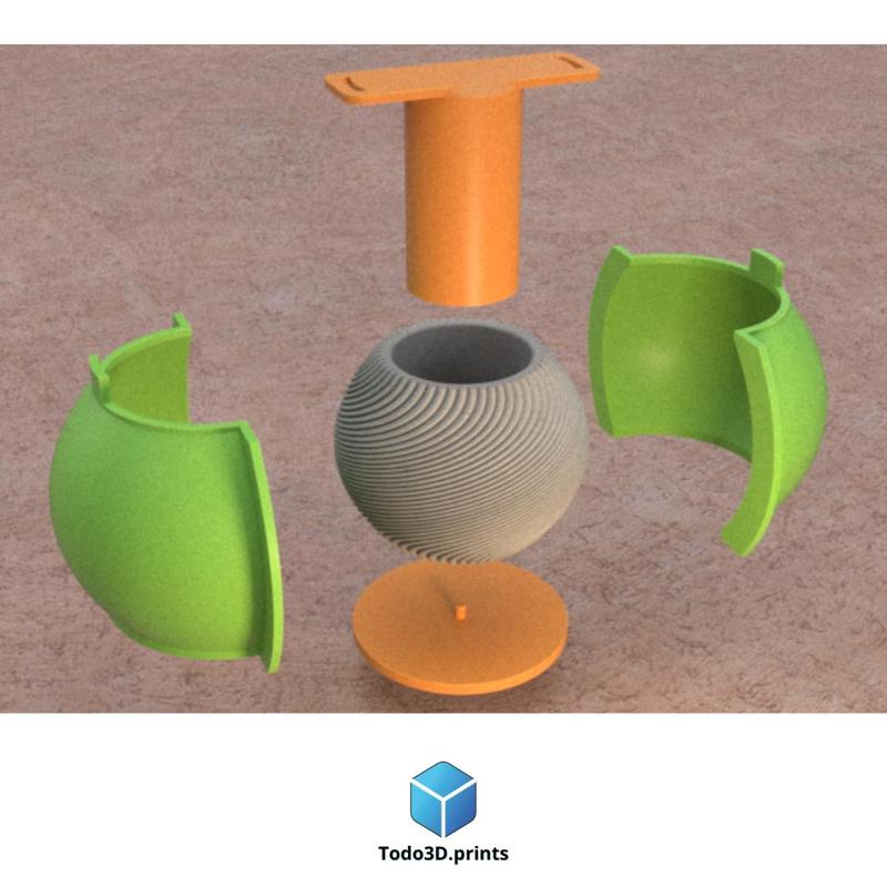 DECORATIVE SPHERICAL FLOWER POT AND FOR MAKING SILICONE MOLDS 1 - SILICONE MOLD