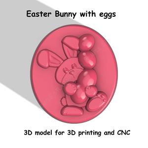 Easter Bunny with eggs Stl File