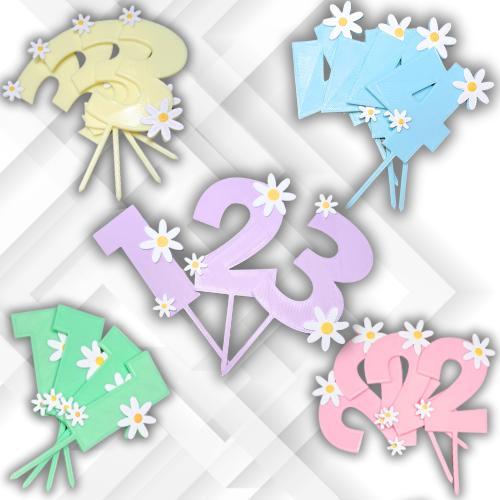 Topper Number. With Daisies.