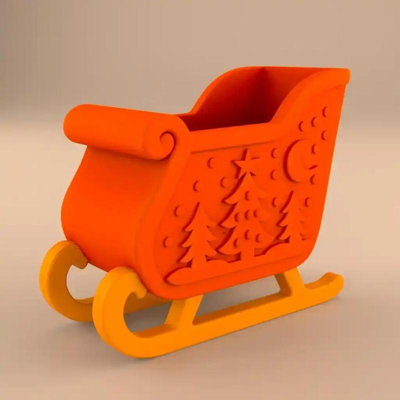 Christmas Sleigh Planter 3D Print STL