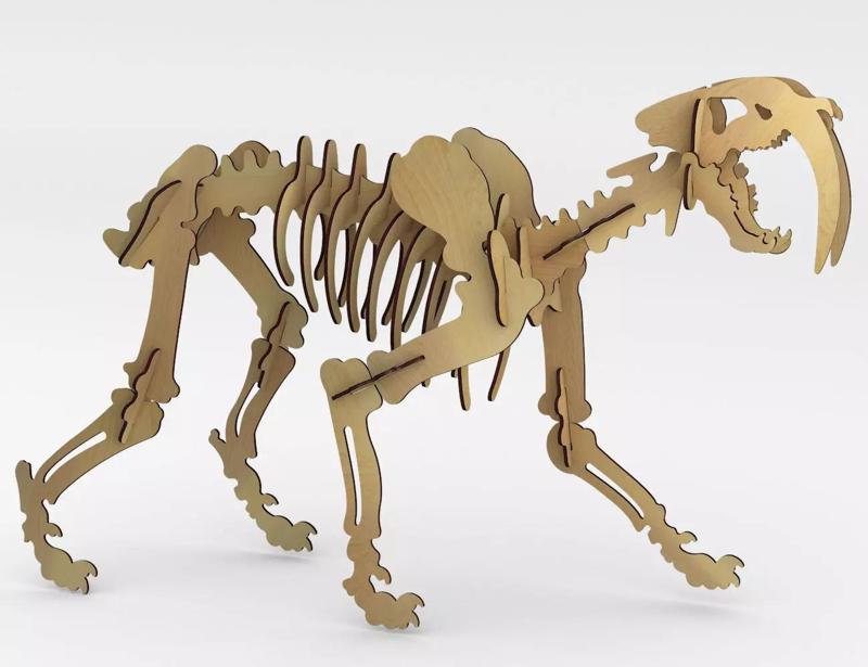 Tigre Dientes de Sable- smilodon - rompecabezas 3D puzzle