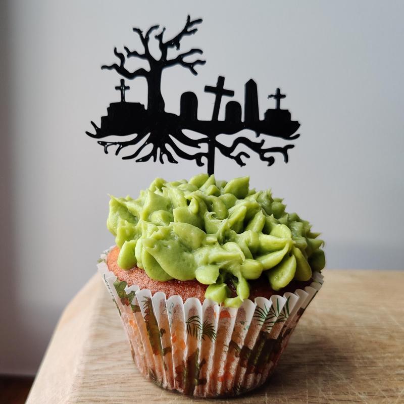 Cemetery halloween cupcake topper