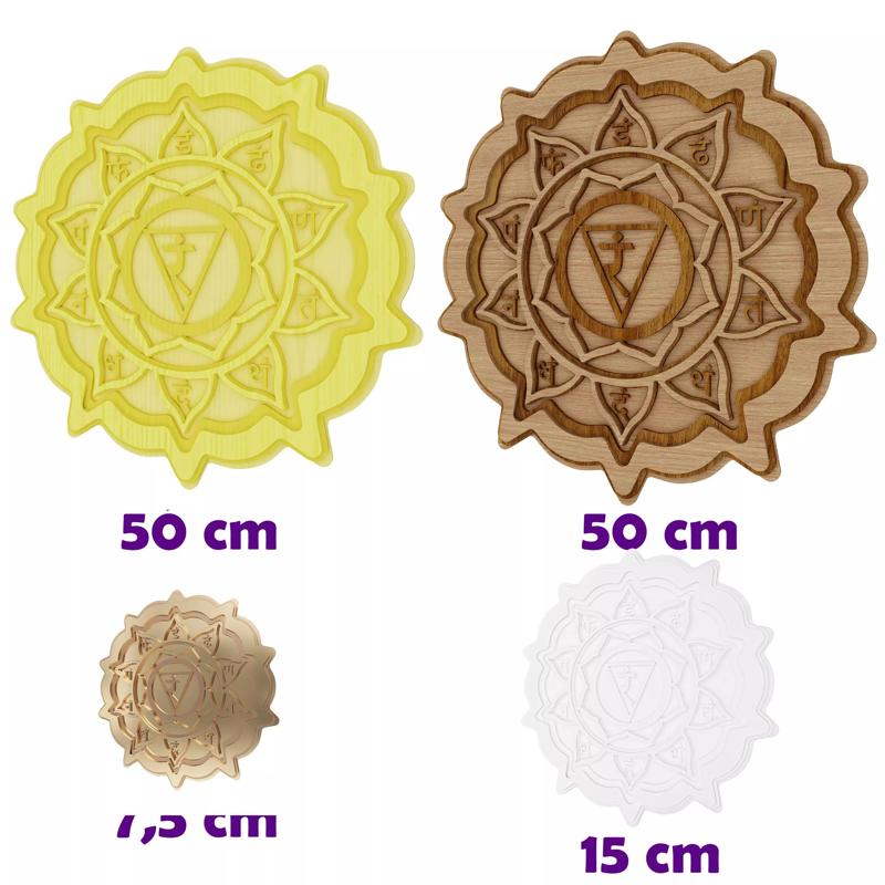 Solar plexus chakra multilayer cnc and 3d printable wall decor