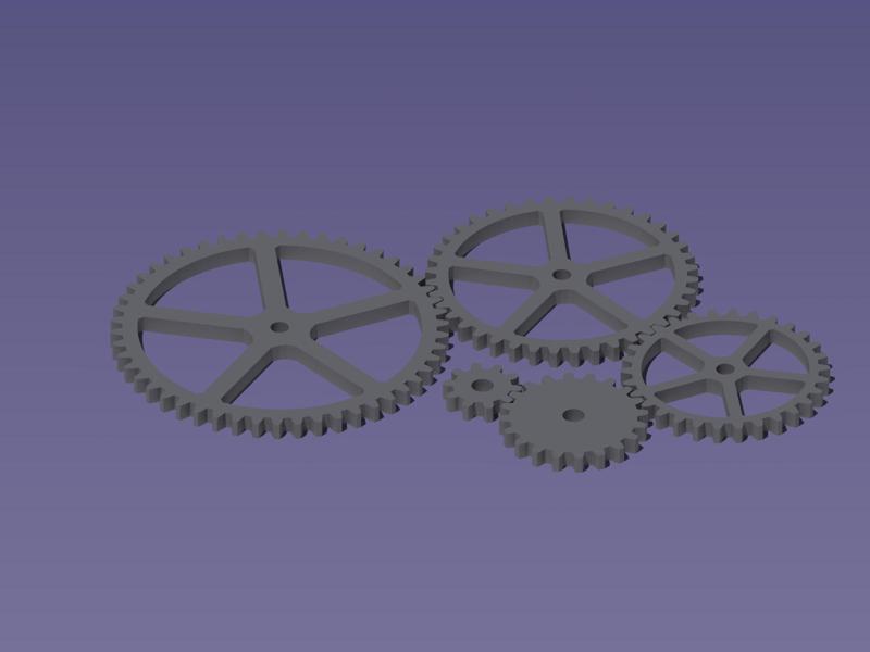 gears from 10 to 50 teeth