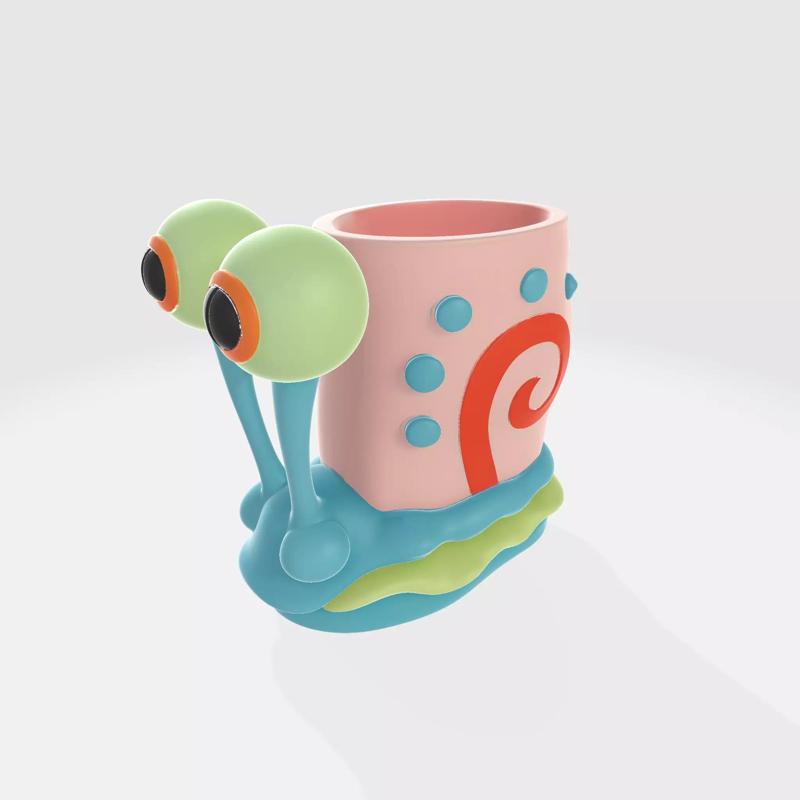 Gary the Snail Inspired Pen Holder Fun Cartoon Desk