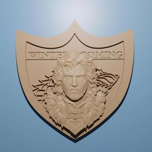 Jon Snow Winter is Coming relief model in stl 3D for CNC Router
