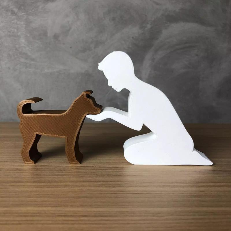 Boy and his dog for 3D printer or laser cut