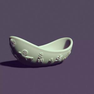Bowl with petroglyphs for casting