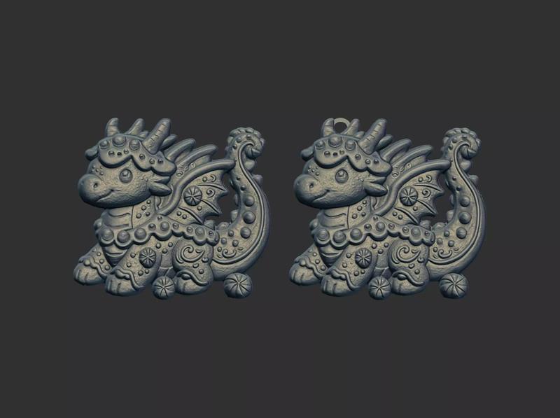 dragon christmas cookie decor cnc model
