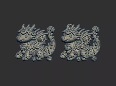 dragon christmas cookie decor cnc model