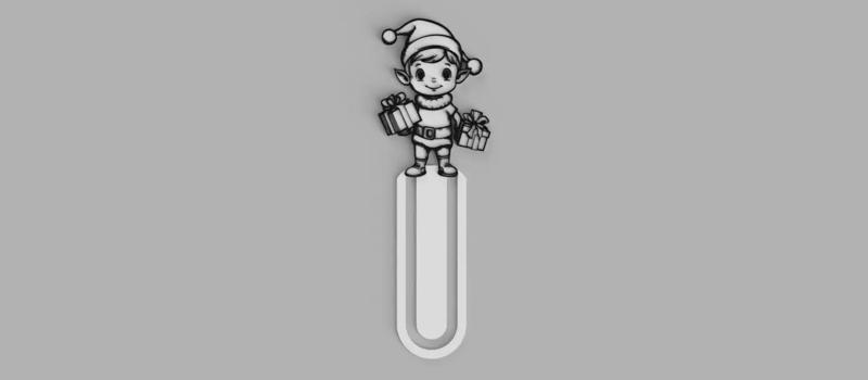 Elf with Presents Christmas Santa Claus Bookmark